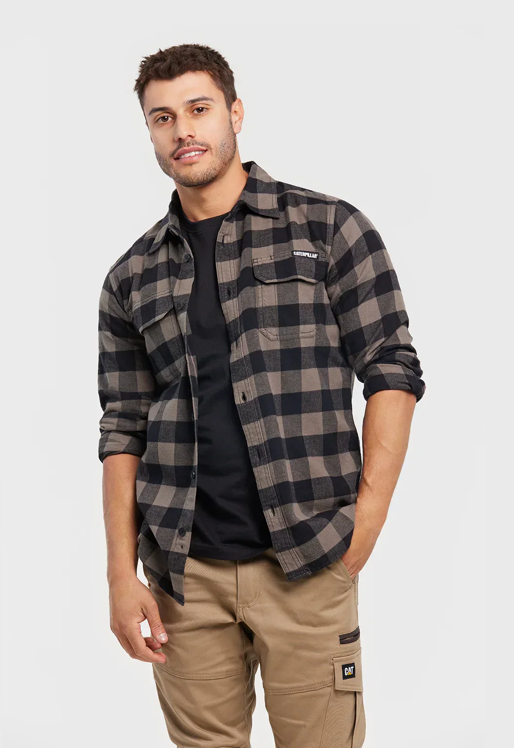 Buffalo Check Work Shirt - Charcoal Black