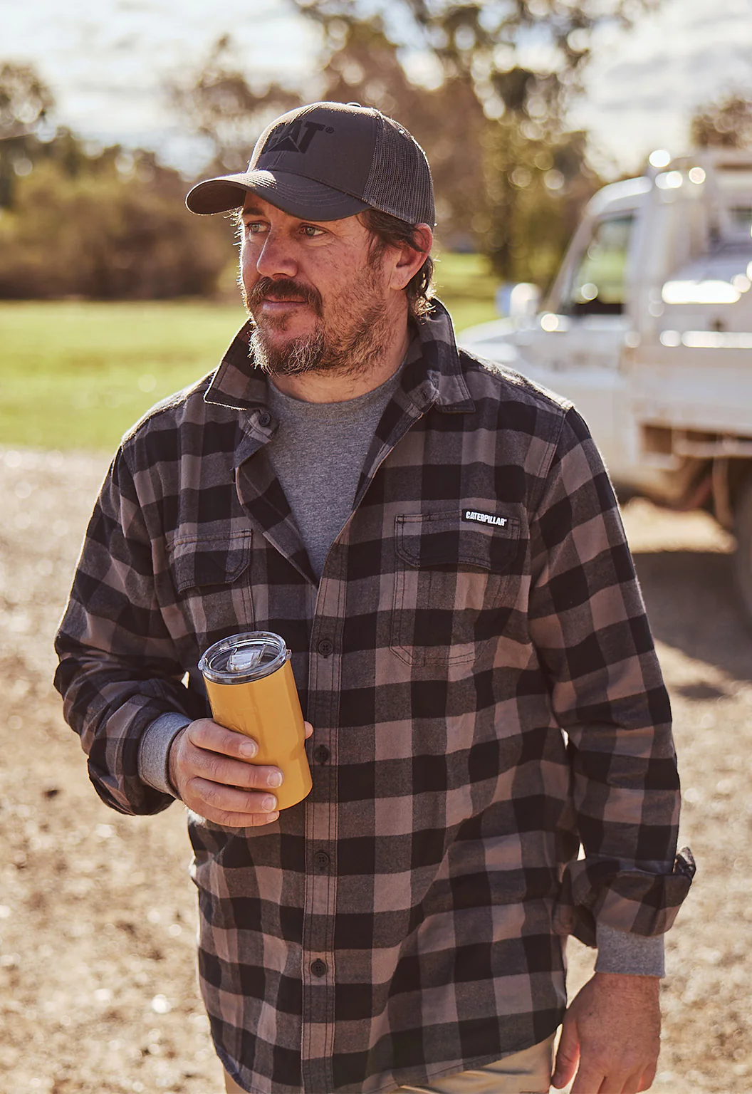 Buffalo Check Work Shirt - Charcoal Black - Image 2
