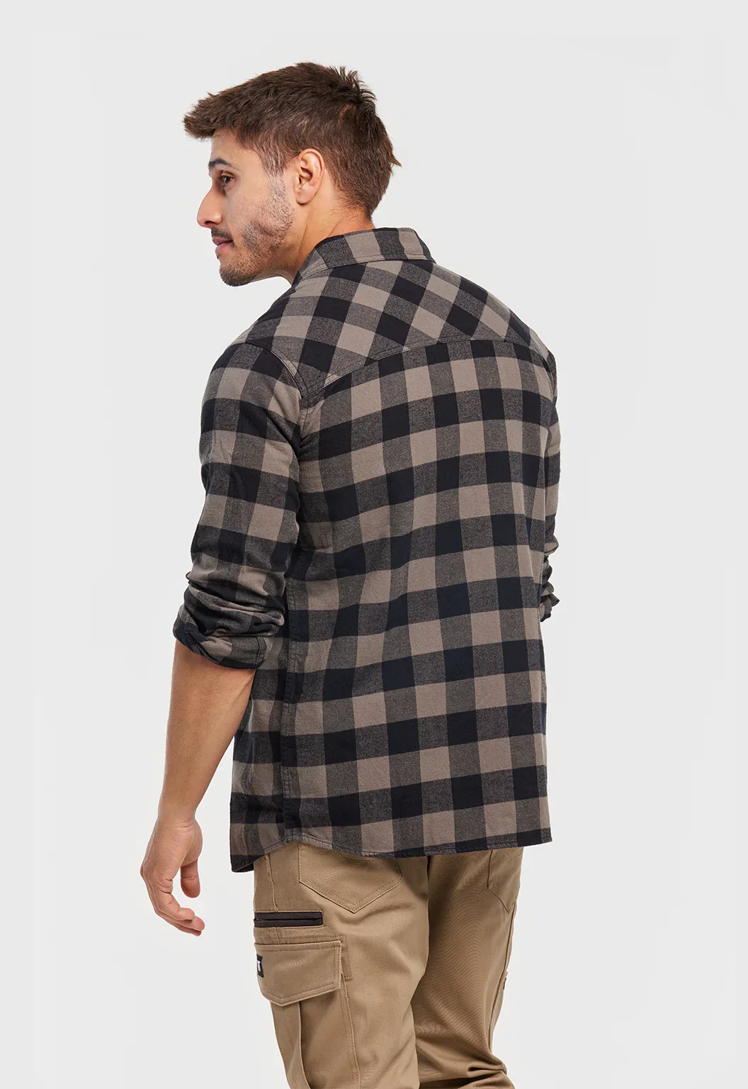 Buffalo Check Work Shirt - Charcoal Black - Image 4