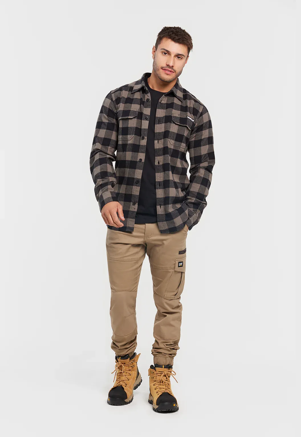 Buffalo Check Work Shirt - Charcoal Black - Image 5