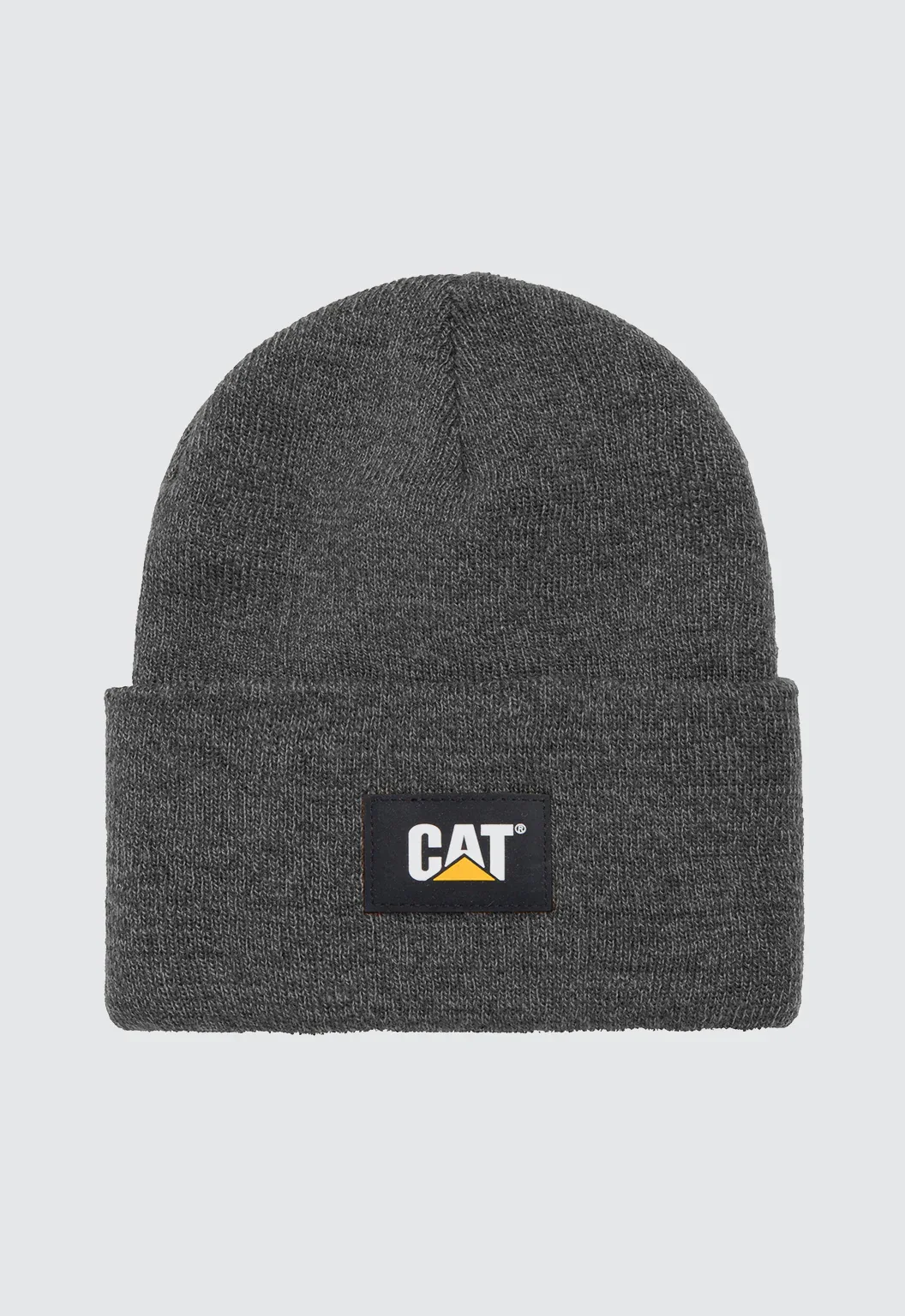 CAT Label Cuff Beanie - Black Grey