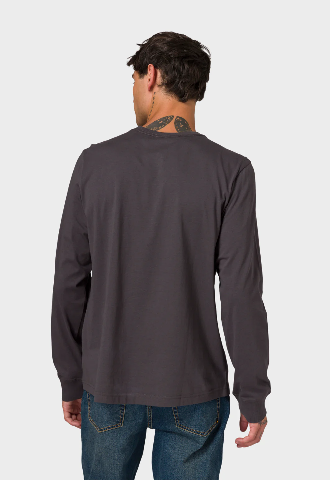 CAT Patch Long Sleeve Tee - Washed Black - Image 7