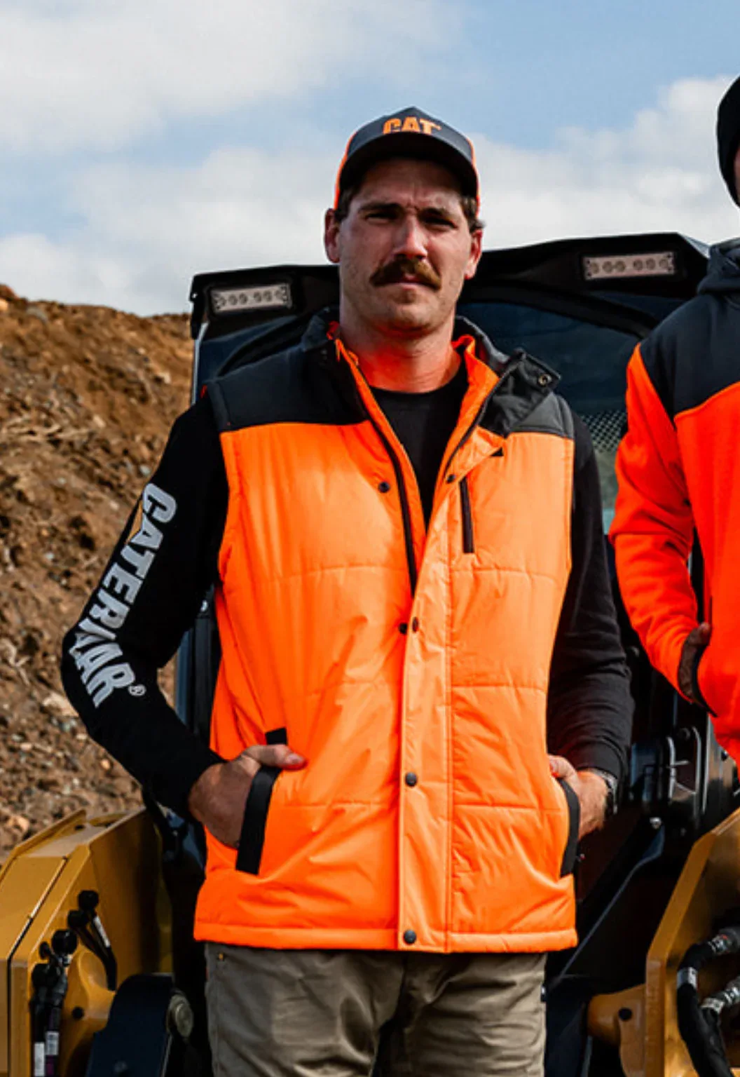 Hi-Vis Hooded Work Vest - Orange - Image 2