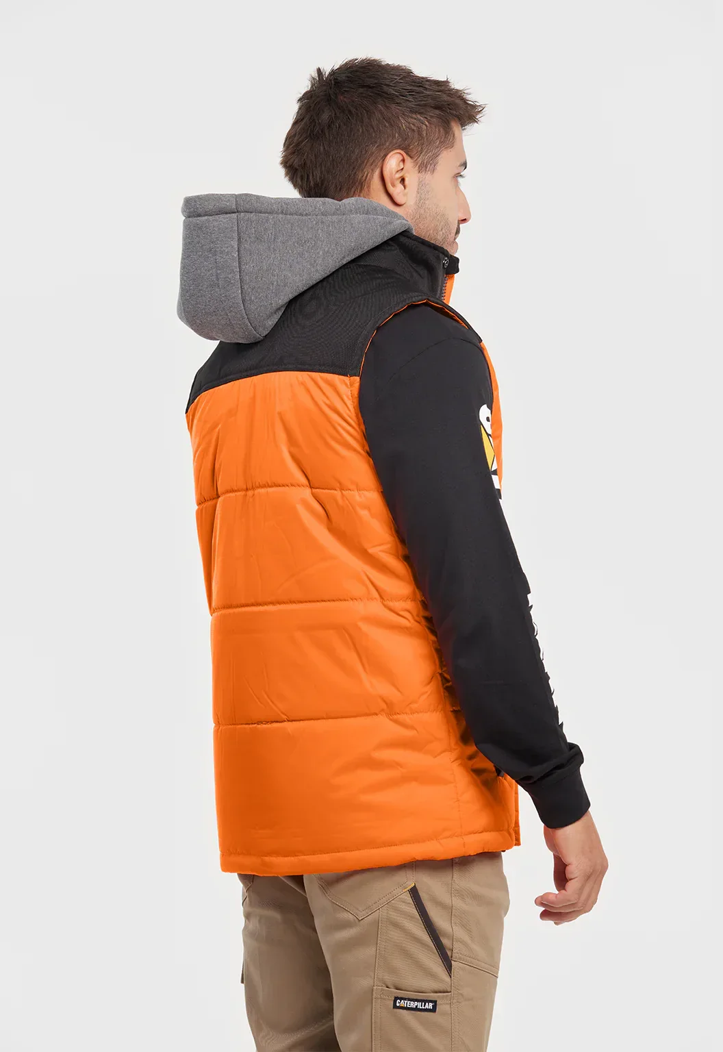 Hi-Vis Hooded Work Vest - Orange - Image 4