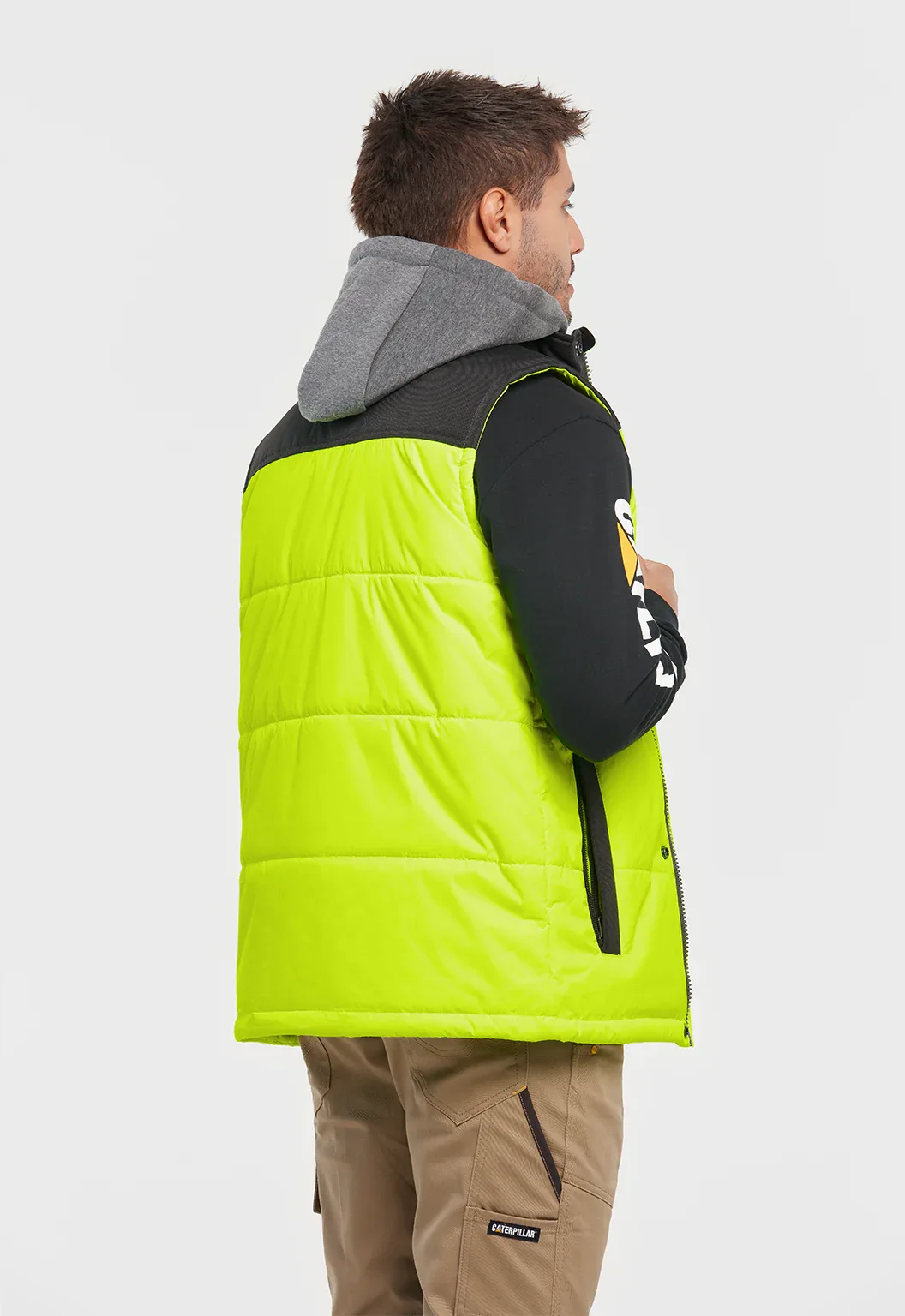 Hi-Vis Hooded Work Vest - Yellow - Image 3
