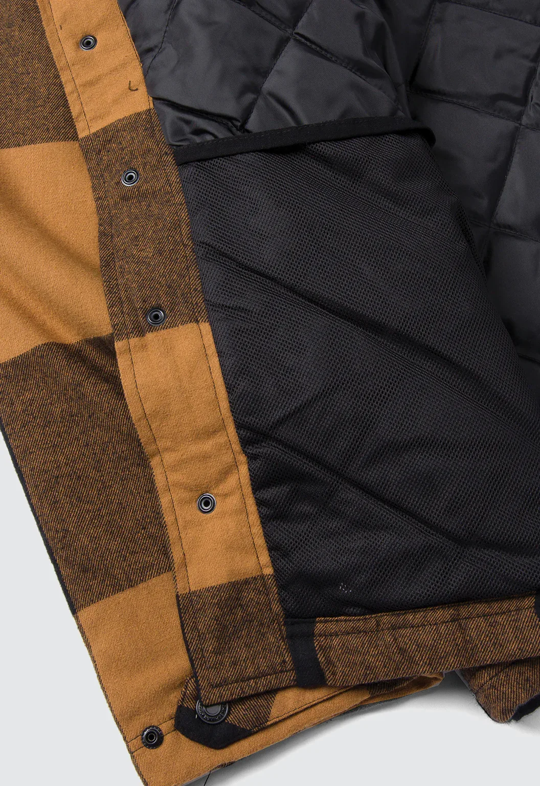 Hooded Flannel Shirt Jacket - Black Bronze - Image 6