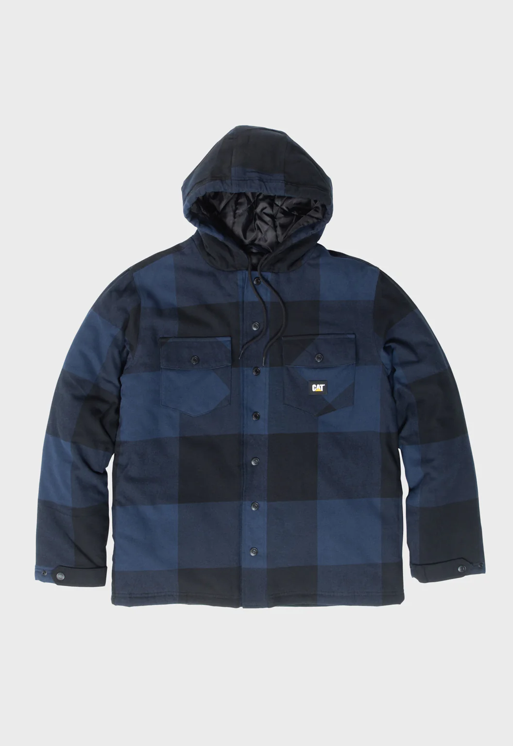 Hooded Flannel Shirt Jacket - Detroit Blue/Black