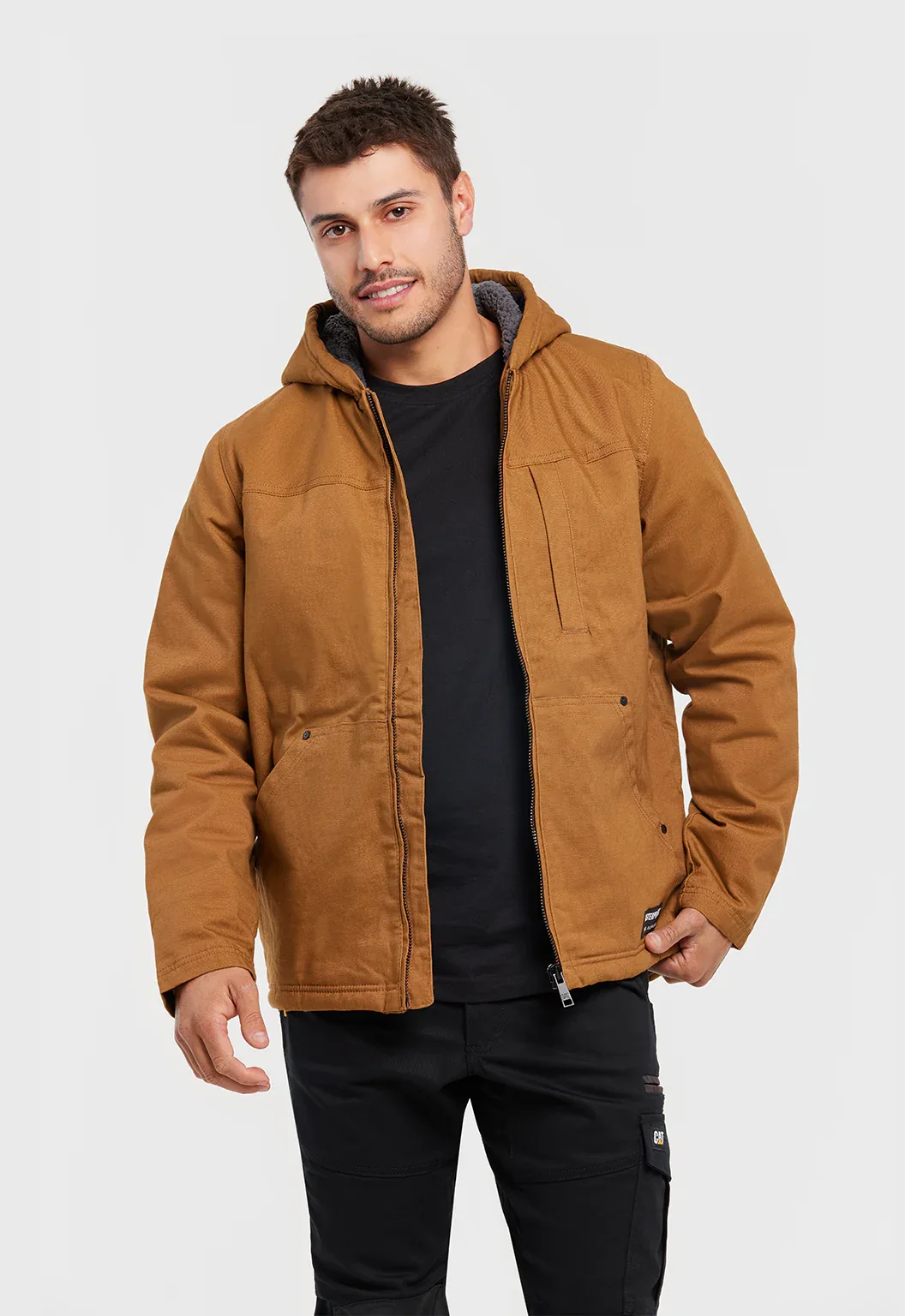 Hooded Sherpa Lined Jacket - Bronze