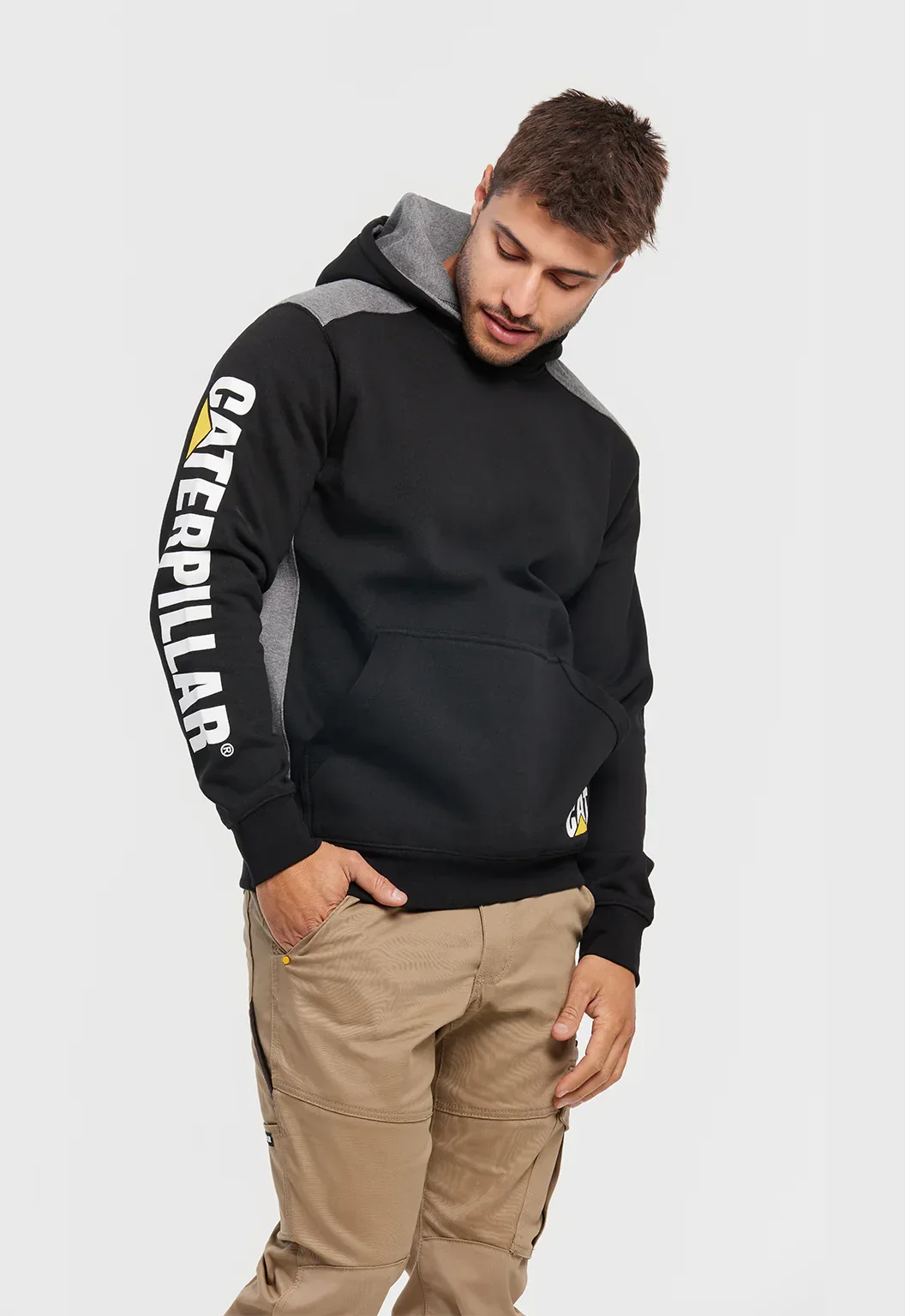 Logo Panel Hooded Sweatshirt - Black - Image 2