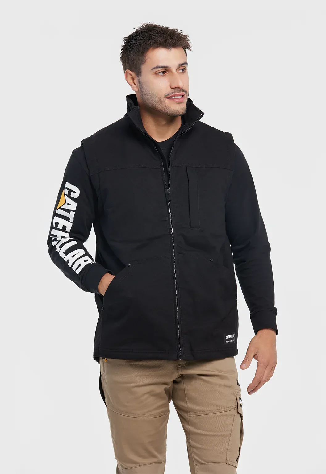Sherpa Lined Vest - Black