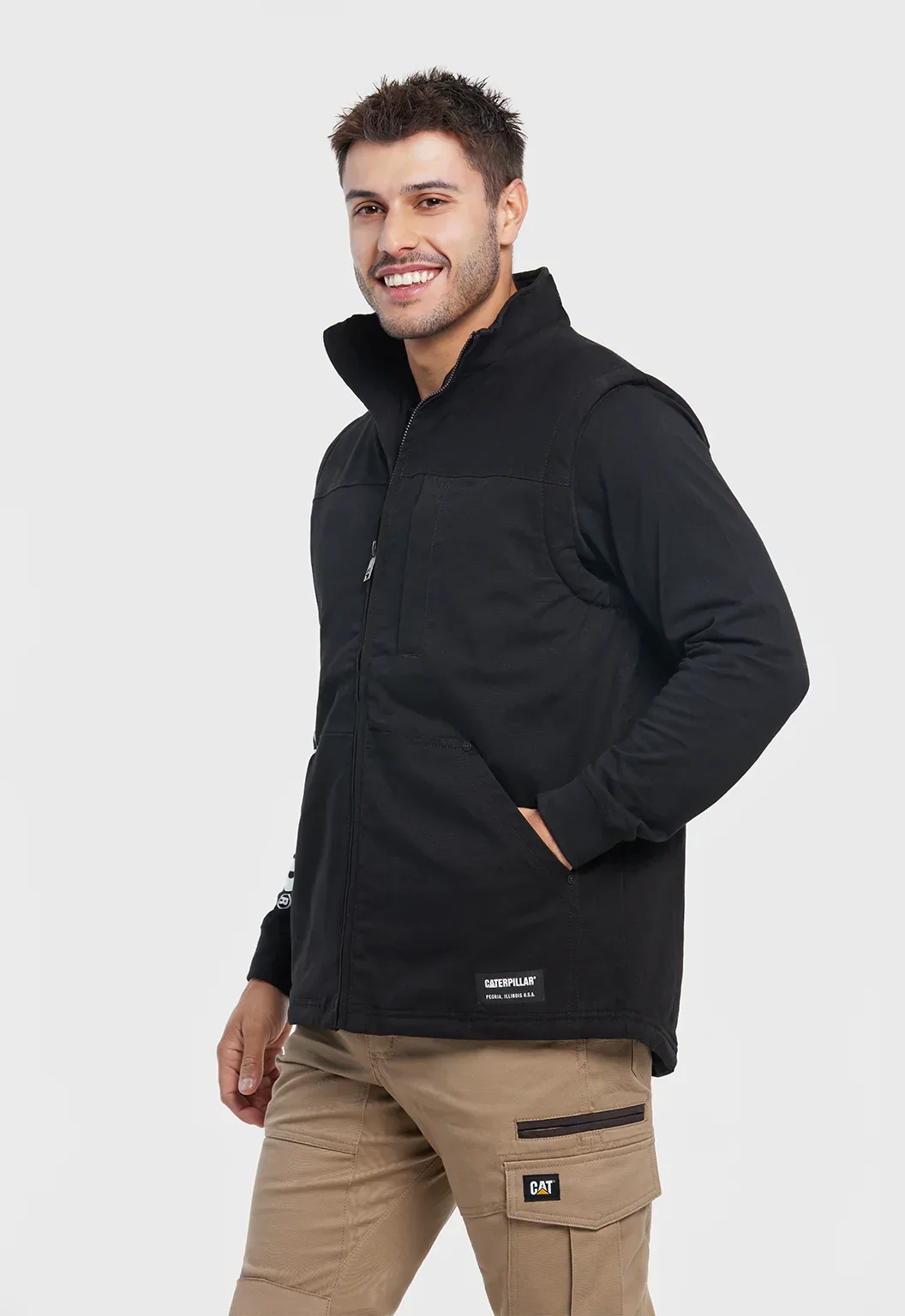 Sherpa Lined Vest - Black - Image 3