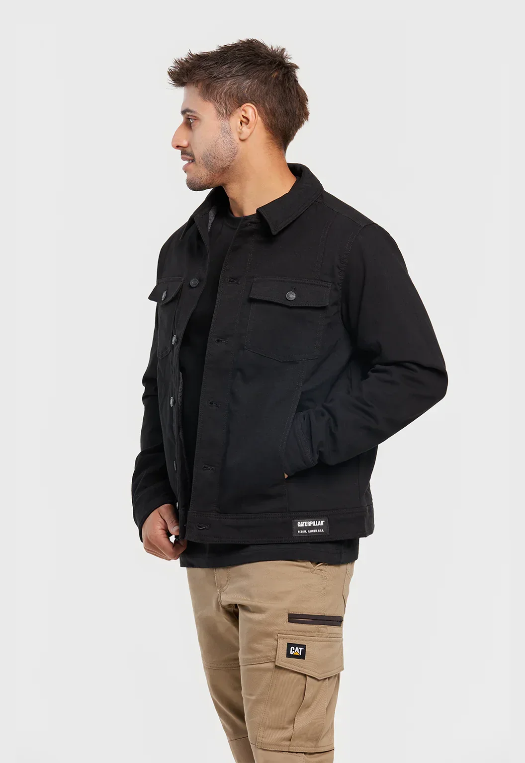 Trucker Jacket - Black - Image 3