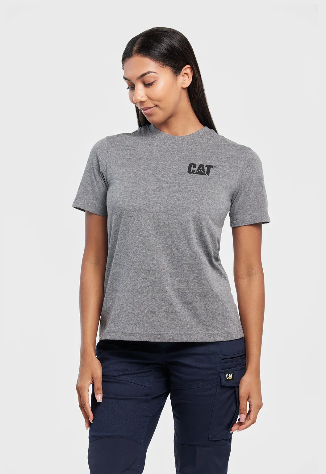 Womens Short Sleeve Trademark Tee - Dark Heather Grey