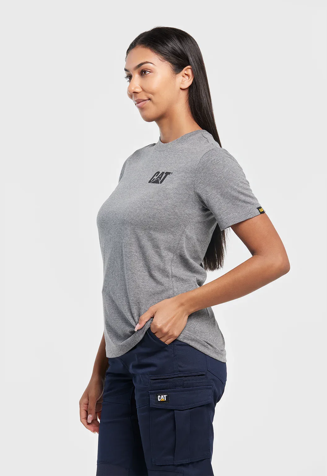 Womens Short Sleeve Trademark Tee - Dark Heather Grey - Image 2