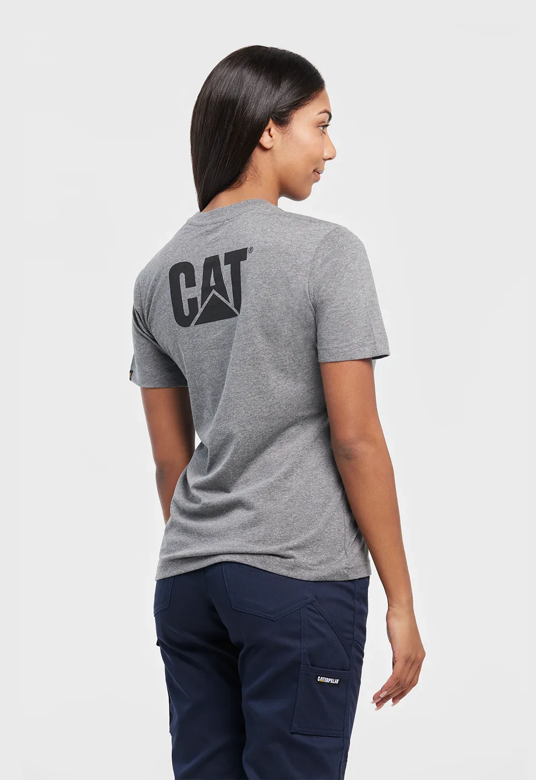 Womens Short Sleeve Trademark Tee - Dark Heather Grey - Image 3