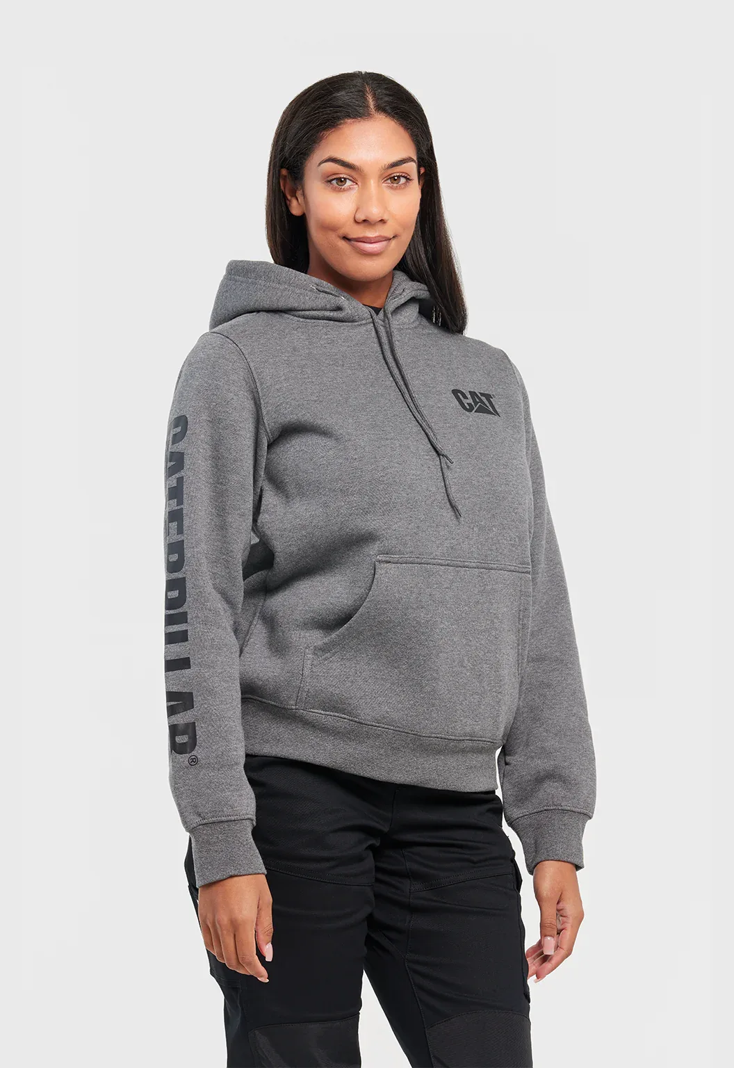 Womens Trademark Banner Hoodie - Dark Heather Grey - Image 2