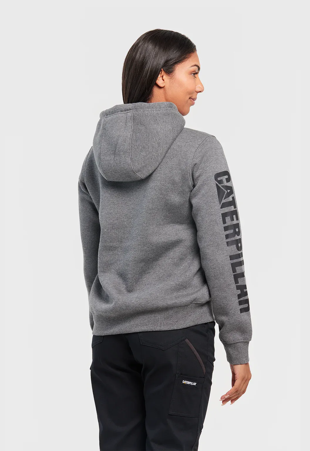 Womens Trademark Banner Hoodie - Dark Heather Grey - Image 3