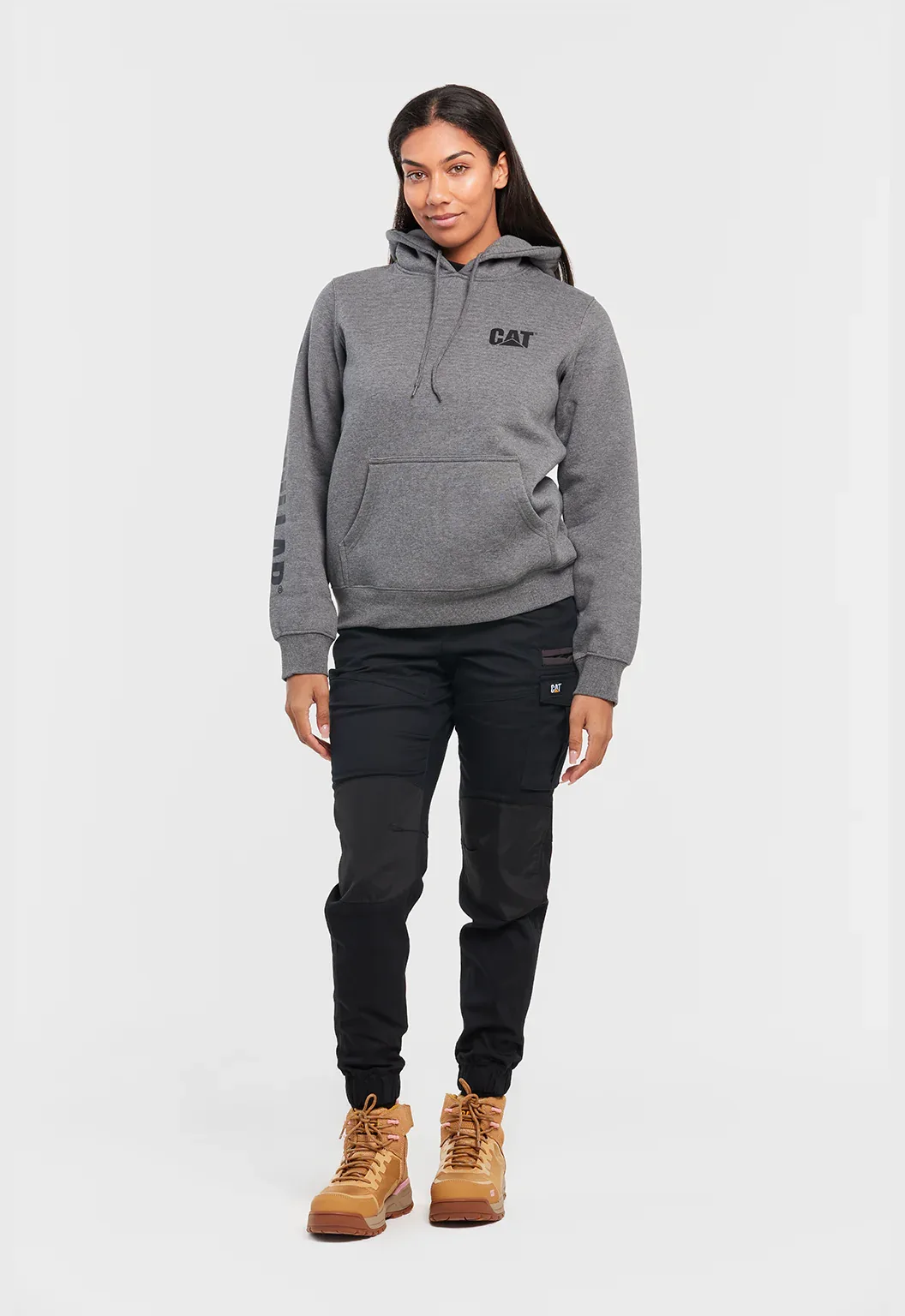 Womens Trademark Banner Hoodie - Dark Heather Grey - Image 6